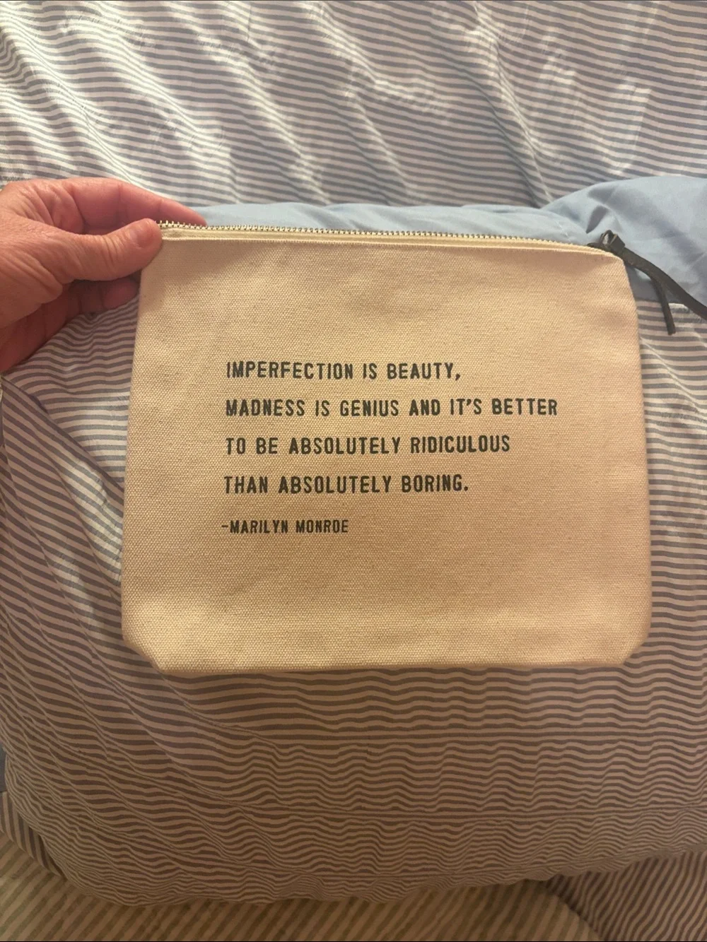Marilyn Monroe famous quote,cosmetic case.NWOT